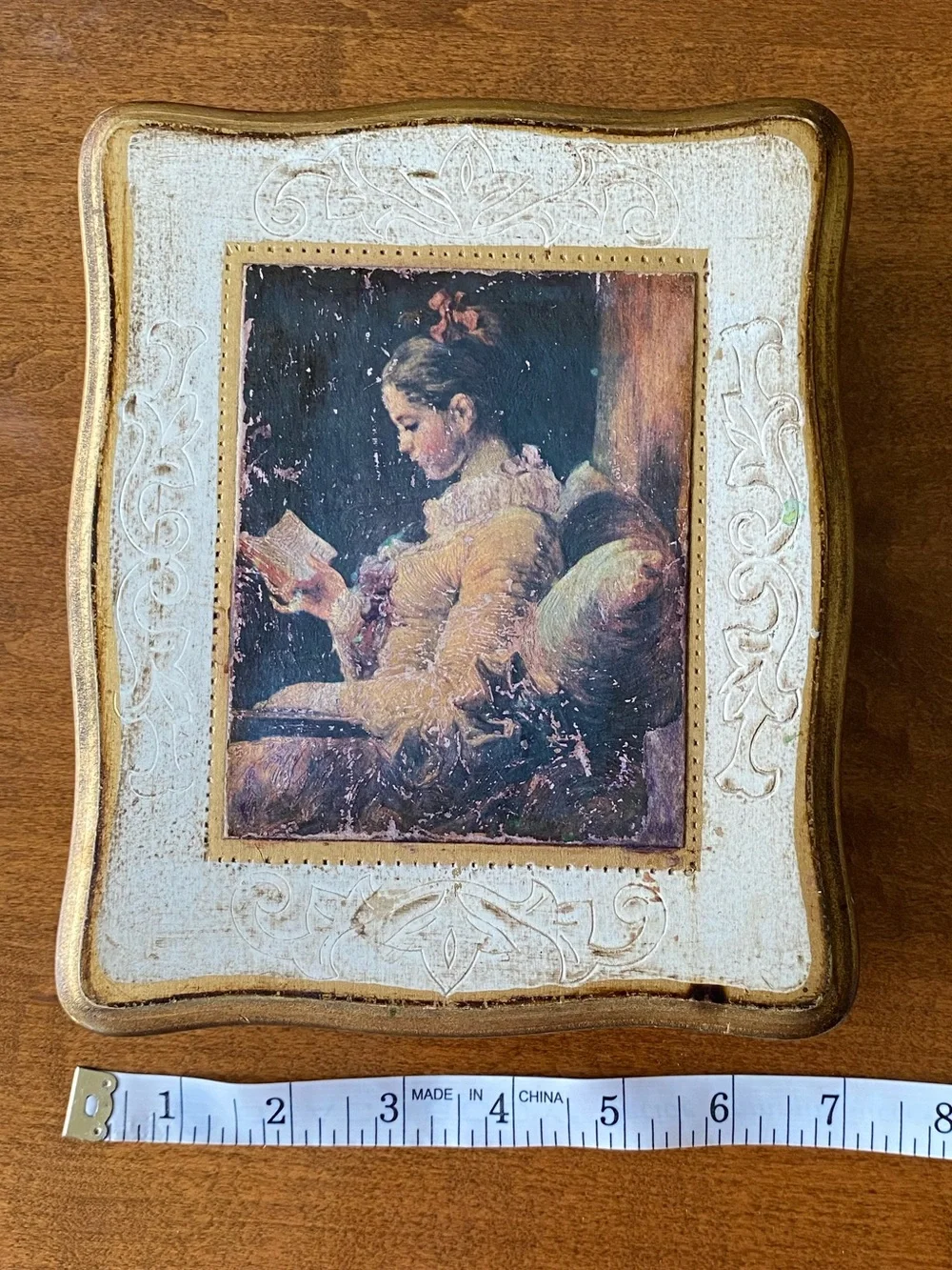 Vintage Mele gold and cream jewelry box